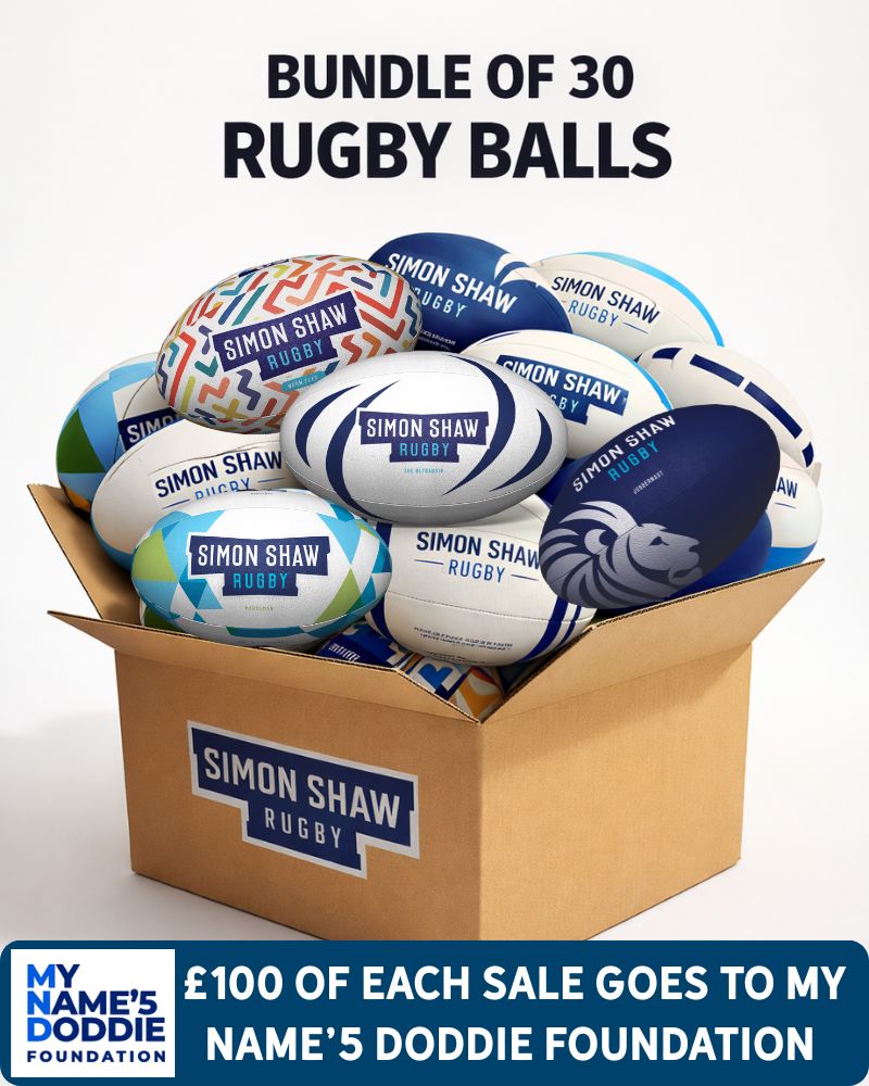 Simon Shaw Rugby - MAD DOG Ball Bundle – 30 Mixed Balls - Worth Over £350